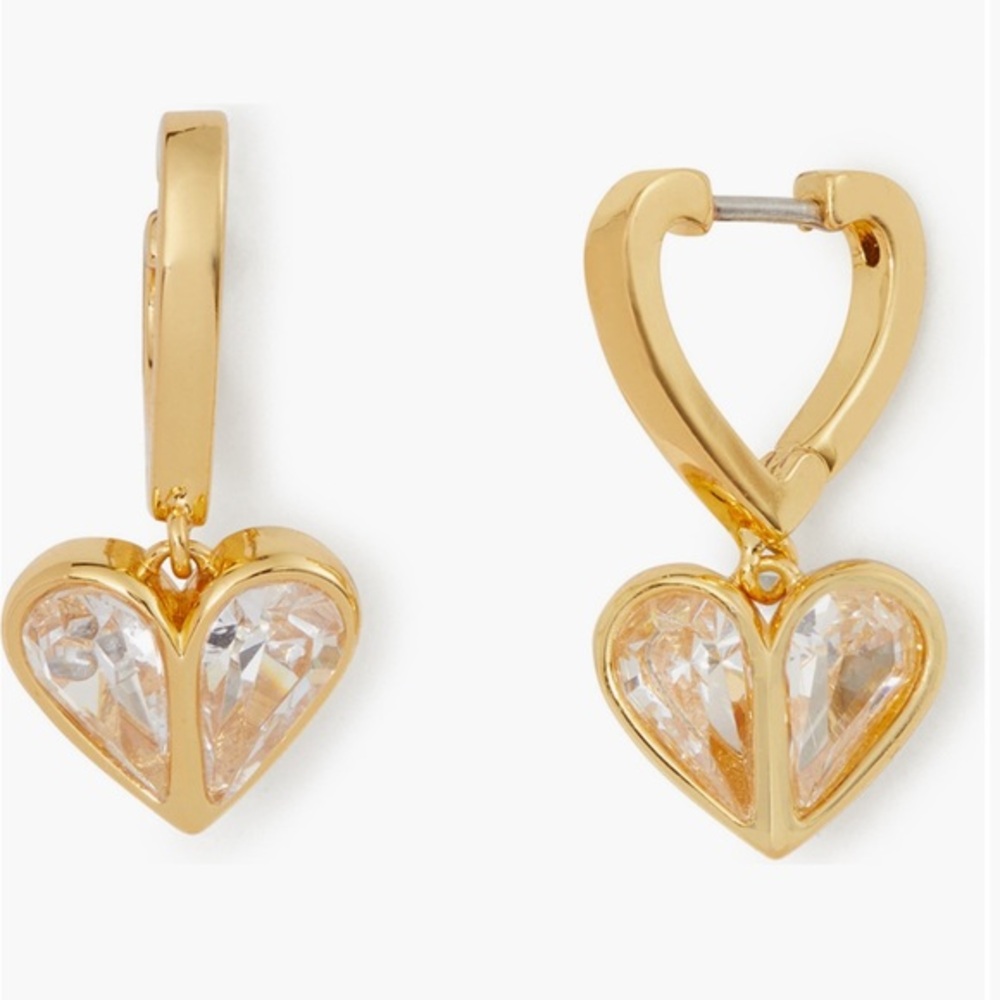 NWT Kate Spade “Rock Solid” heart drop earrings